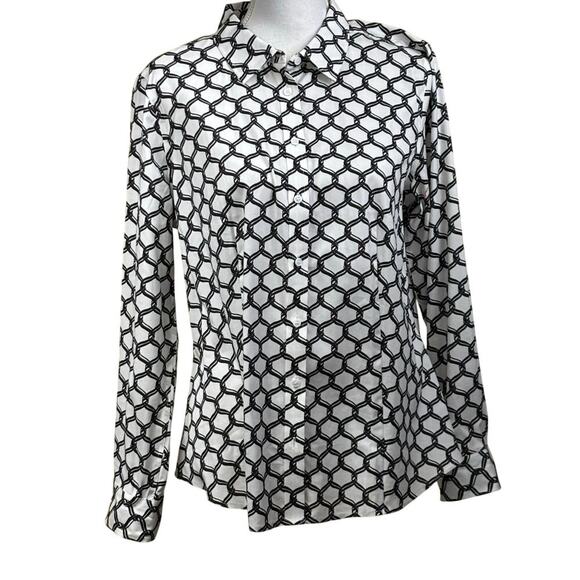 Talbots button front top, office, traditional, classic, bold, preppy, minimalist - Picture 1 of 8
